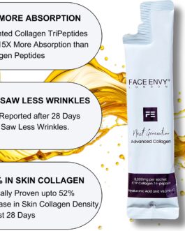 Face Envy Liquid Marine Collagen TriPeptide Supplement 8,000mg Per Sachet + Hyaluronic Acid & Vitamin C